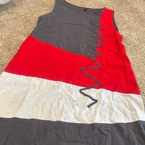 🟢10/$10 - Sleeveless Dress with Lace-Up Detail